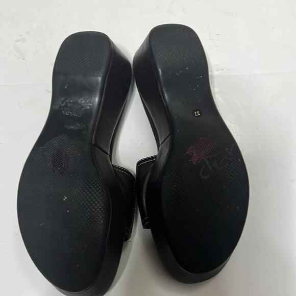 PRADA LOGO BROWN PLATFORM SLIDE SANDALS SIZE 37 - Picture 2 of 7